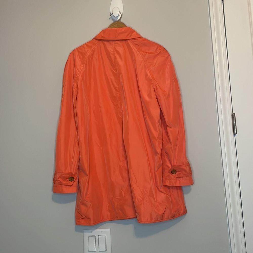 Lauren Ralph Lauren womens long orange button down coat size L EUC - Picture 2 of 7